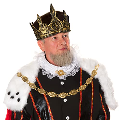 SHINEOFI Königskrone Verstellbare Königskronen Für Männer Vintage-Stirnband 3D-Prinzenkrone Aus Schaumstoff Für Partys Halloween Weihnachten Cosplay-Requisiten (Zufälliges Muster) von SHINEOFI