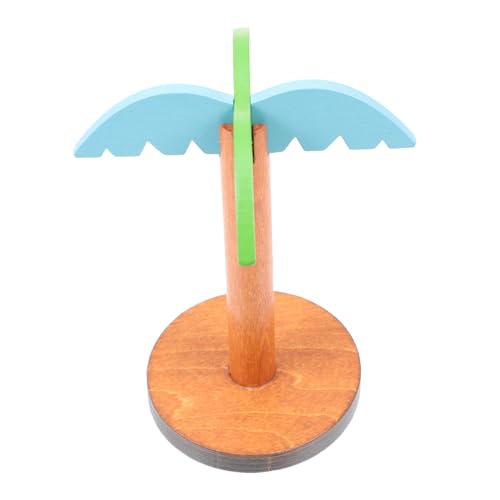 Kokospalmenschmuck aus Holz grünes Spielzeug Urlaubszubehör Anlage Ornament realistischer Pflanzenschmuck Szenenmodell hölzern Dekorationen Requisiten Baummodell kleine Kokosnuss von SHINEOFI