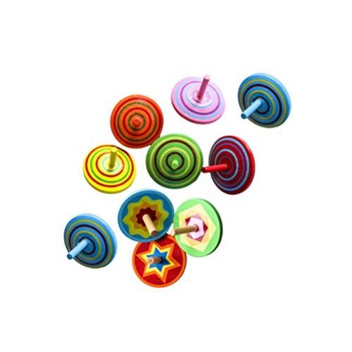 SHINEOFI Kreisel 20 Stück Holzkreisel Für Kinder Rotierendes Spielzeug Aus Holzgyroskop Für Partygeschenke Spiele Belohnungen Im Klassenzimmer Lernspielzeug (Gemischte Farben) von SHINEOFI