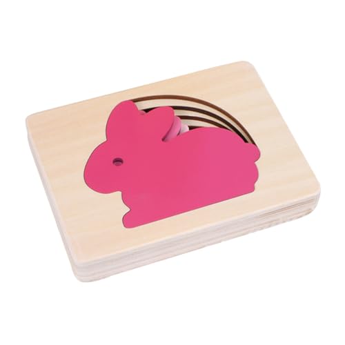 SHINEOFI Mehrschichtiges Tierpuzzle aus Holz, Kaninchen-Puzzle mit Rosa Farbverlauf, Frühes Lernspielzeug für Kinder SHINEOFI Mehrschichtiges Tierpuzzle aus Holz, Kaninchen-Puzzle mit Rosa Farbverlauf, Frühes Lernspielzeug für Kinder von SHINEOFI