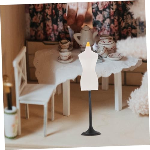 SHINEOFI Miniatur Kleiderständer Puppenhaus Weiß Stabiles Puppen Mannequin Standmodell Leichter Tragbarer Puppenkleiderhalter für Kinderkleidung Design und Präsentation von SHINEOFI