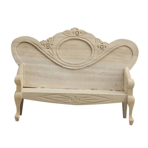 SHINEOFI Miniatur-Sofa-Sessel Für Puppenhausmöbel Maßstab Handgefertigte Holzminimöbel Vintage-puppenhausmöbel Wohnzimmerdekoration Für Miniaturhaus von SHINEOFI