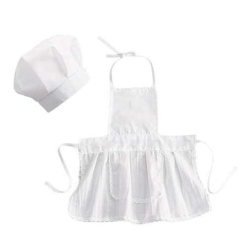 SHINEOFI Neugeborenen Fotografie Requisiten Set Koch Kostüm mit Schürze und Hut für Fotoshootings Mädchen Weiß S Stylisches und Süßes Outfit für Unvergessliche SHINEOFI Neugeborenen Fotografie Requisiten Set Koch Kostüm mit Schürze und Hut für Fotoshootings Mädchen Weiß S Stylisches und Süßes Outfit für Unvergessliche von SHINEOFI