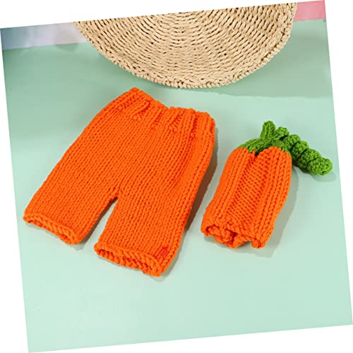 SHINEOFI Neugeborenen Fotokostüm Handgehäkelte Strickkleidung Weiches Atmungsaktives Outfit für Monate Halloween Babyfotografie Requisiten Orange von SHINEOFI