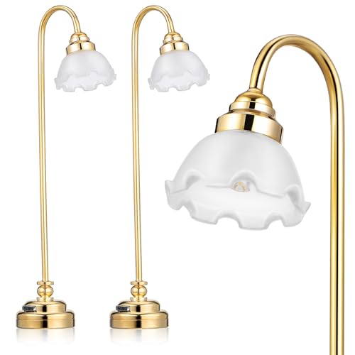 SHINEOFI Puppenhauslampe 2 Stück Mini-Schreibtischlampe Im Maßstab 1:12 Puppenhausleuchten Miniatur-Puppenhausmöbelzubehör von SHINEOFI
