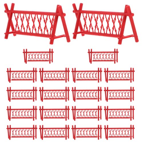 SHINEOFI Puppenhauszaun 20 Stück Miniatur-Lattenzaun Für Feengärten Puppenhauszubehör Mini-Zäune Für Blumentöpfe Mikro-Landschaftsdekoration (Rot) von SHINEOFI