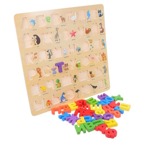 SHINEOFI Russisches Alphabet Holzpuzzle für Montessori Lernspielzeug für Sprachentwicklung Ergonomisch Kinderfreundlich Farbige Buchstaben zum Greifen Feinmotorisches Training für Jungen von SHINEOFI