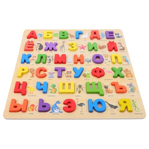 SHINEOFI Russisches Montessori Alphabet Puzzle aus Holz Bunte Buchstaben Erkennungstafel für Feinmotorik Tragbares Lernspielzeug für Unterwegs SHINEOFI Russisches Montessori Alphabet Puzzle aus Holz Bunte Buchstaben Erkennungstafel für Feinmotorik Tragbares Lernspielzeug für Unterwegs von SHINEOFI