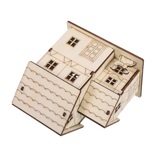 SHINEOFI Rustikales Holzhaus Bausatz mit LED Beleuchtung Miniatur DIY Villa aus Naturbelassenem Holz Puzzle Modell für Bastler und Stem Lernprojekt Dekoratives Handbemalbares Holzhaus SHINEOFI Rustikales Holzhaus Bausatz mit LED Beleuchtung Miniatur DIY Villa aus Naturbelassenem Holz Puzzle Modell für Bastler und Stem Lernprojekt Dekoratives Handbemalbares Holzhaus von SHINEOFI