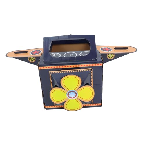 SHINEOFI Tragbares Pappflugzeug Kostüm mit Drehbarem Leichter Karton Bastelset für Rollenspiel Pilot Verkleidung für Kleinkinder für Party Schule und Outdoor Spaß von SHINEOFI