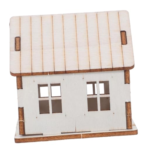 SHINEOFI Unfertiges Holzhaus Bastelset Modellhaus DIY Holzpuzzle Landschaftsdeko für Familientreffen und Kreative von SHINEOFI