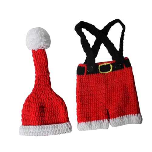 SHINEOFI Weihnachtskostüm Set für Gewebte Fotografie Requisiten mit Hut und Hose für Monate Junge Mädchen Kuschelig und Warm Outfit für Festliche Fotoshootings SHINEOFI Weihnachtskostüm Set für Gewebte Fotografie Requisiten mit Hut und Hose für Monate Junge Mädchen Kuschelig und Warm Outfit für Festliche Fotoshootings von SHINEOFI