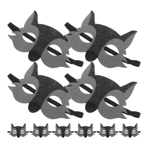 SHINEOFI Wolfsmaske 10 Stück Tiermasken Aus Filz Halloweenmasken Kinderkostüm Verkleidungszubehör Für Partys Auftritte Cosplay-Requisiten SHINEOFI Wolfsmaske 10 Stück Tiermasken Aus Filz Halloweenmasken Kinderkostüm Verkleidungszubehör Für Partys Auftritte Cosplay-Requisiten von SHINEOFI