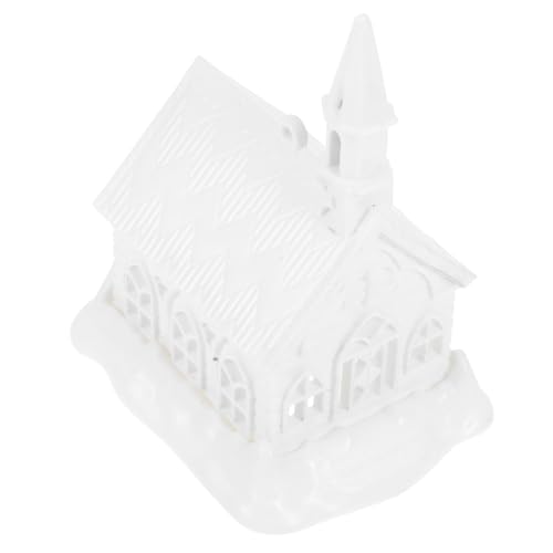 SHINEOFI kleines Hausmodell Desktop-Weihnachtsdorf Desktop-Haus Weihnachtsdekoration süße Verzierung Desktop-Weihnachtshaus leeres Schneehaus Leere Hausdekoration Wohnkultur Plastik Weiß von SHINEOFI