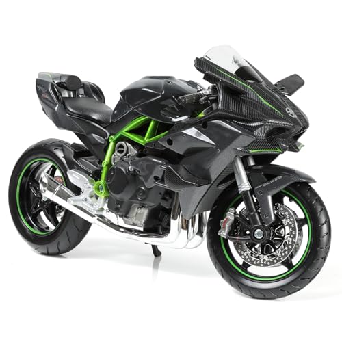 SHINESIGNAL 1:12 Motorrad Modell für Kawasaki Ninja H2R Metall Diecast Motorrad Modell Spielzeug Mini Moto Geschenk (schwarz) von SHINESIGNAL
