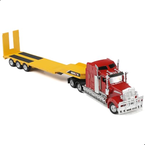 SHINESIGNAL LKW Spielzeug, 1/50 Metall Aus Modelle Lastwagen Spielzeug, Semi Truck Laster Diecast Abschleppwagen für Boys und Auto Models Sammler- BlueYellow (KM069-Kenworth-Trailer) von SHINESIGNAL