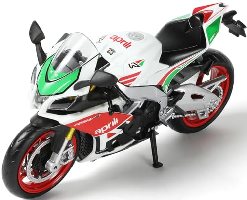 SHINESIGNAL Motorrad Spielzeug für Kinder 1:12, Legierung Mini Motorcycle Modell Kompatibel für Aprilia RSVA RR1000 Motorrad Miniatur Nachbildung Geburtstag Geschenke für Motorradmodell Fans -Grün von SHINESIGNAL