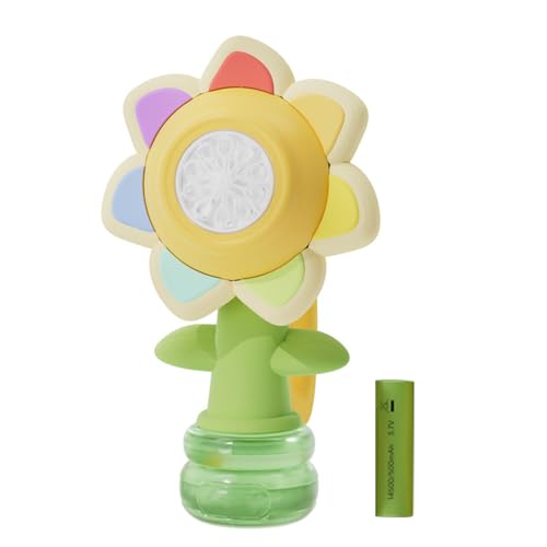 Bunte Seifenblasen-Gebläse, automatisch, Blumen-Maschine, tanzend, beleuchtet, Sommer, Outdoor, Handspielzeug, Kleinkinder, Jungen, Mädchen, Sonnenblume von SHINROAD
