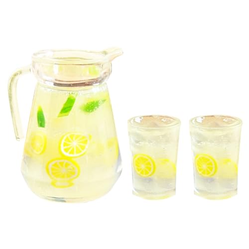 Miniatur-Lebensmittel-Dekor für Puppenhaus Zitronentee Dekoration Set Realistische Möbel Simulation Limonade Kessel Tasse Getränk Modell 1 6 12 Maßstab Puppenhaus 1 Set von SHINROAD