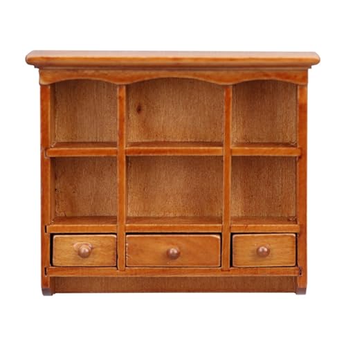 Puppenhaus Wohnzimmer Möbel Zubehör Mini Holz Wandbehang Aufbewahrungsschrank für 1 12 Dekor Spielzeug Mehrzweck-Miniatur Braun von SHINROAD