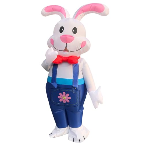 1 Set Kaninchen aufblasbarer Overall Dekorative Interessante Wiederverwendbare Kaninchen aufblasbare Kostüm Blau Einheitsgröße von SHINROAD