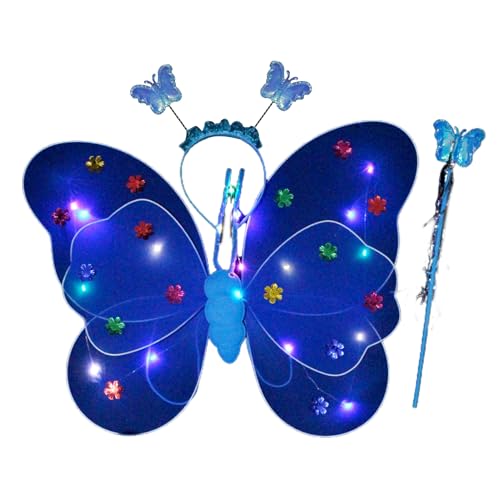 SHINROAD 3-teiliges Set mit Schmetterlings-Flügeln, attraktiv, für Kinder, leuchtende Schmetterlinge, Blau, Einheitsgröße SHINROAD 3-teiliges Set mit Schmetterlings-Flügeln, attraktiv, für Kinder, leuchtende Schmetterlinge, Blau, Einheitsgröße von SHINROAD