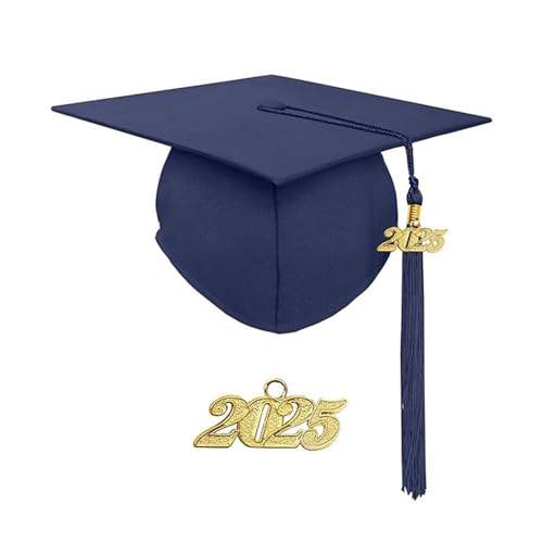 SHINROAD Abschlusshut 2025 Cap Quaste Set Leicht Bachelor mit Verstellbarem Gummiband Gewebter Stoff Zeremonie Zubehör Flexibel Marineblau Erwachsene von SHINROAD