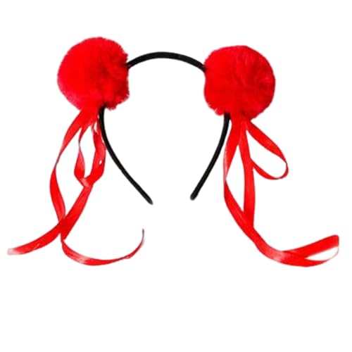SHINROAD Anime-Thema Stirnband Dress Up Toy Netter Pom Cartoon Plüschhaarband mit Band für Charaktere bequeme Nicht-Schlupf-Accessoire-Feiertags-Cosplay-Make-up Rot SHINROAD Anime-Thema Stirnband Dress Up Toy Netter Pom Cartoon Plüschhaarband mit Band für Charaktere bequeme Nicht-Schlupf-Accessoire-Feiertags-Cosplay-Make-up Rot von SHINROAD