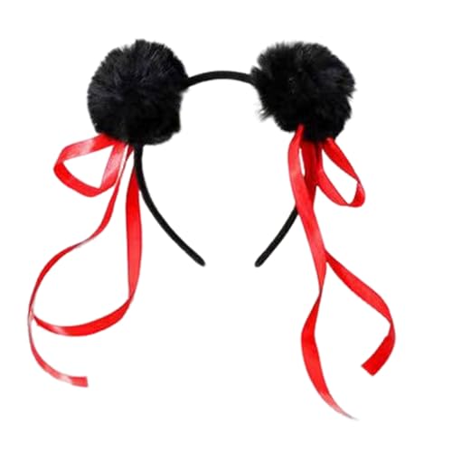 SHINROAD Anime-Thema Stirnband Dress Up Toy Netter Pom Cartoon Plüschhaarband mit Band für Charaktere bequeme Nicht-Schlupf-Accessoire-Feiertags-Cosplay-Make-up Schwarz SHINROAD Anime-Thema Stirnband Dress Up Toy Netter Pom Cartoon Plüschhaarband mit Band für Charaktere bequeme Nicht-Schlupf-Accessoire-Feiertags-Cosplay-Make-up Schwarz von SHINROAD