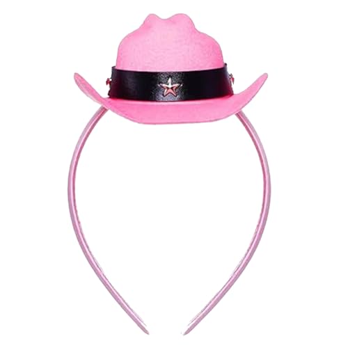 SHINROAD Anti-Falten-Cowgirl-Accessoire Pink Hut Stirnband mit Mini Cowboy Dekor Langlebige Deformation-resistente Haare Reifen Charming Western für alltägliche Outfits F SHINROAD Anti-Falten-Cowgirl-Accessoire Pink Hut Stirnband mit Mini Cowboy Dekor Langlebige Deformation-resistente Haare Reifen Charming Western für alltägliche Outfits F von SHINROAD