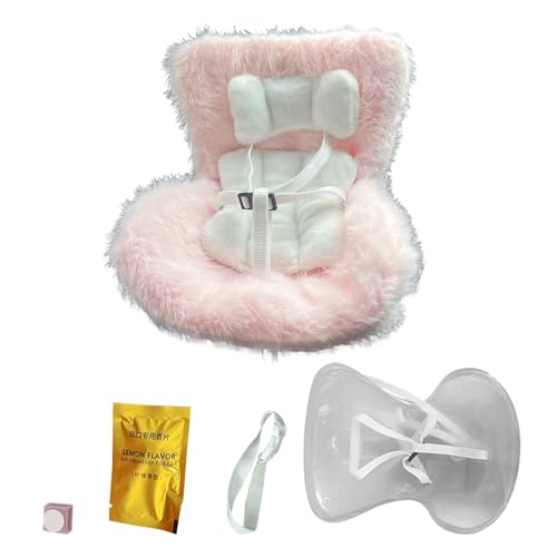 SHINROAD Auto-Lüftungsclip, Puppensitz, Plüsch mit weichem Plüschkissen, verstellbaren Gürteln, niedliches Dekor für Sammler, skurriles Zubehör, Pink A von SHINROAD
