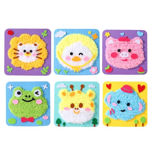 SHINROAD Bildungswebspielzeug für Kinder Stickerei Doll Set Kids 6 PCs DIY Cartoon Tiernähungsprojekt 6pcs SHINROAD Bildungswebspielzeug für Kinder Stickerei Doll Set Kids 6 PCs DIY Cartoon Tiernähungsprojekt 6pcs von SHINROAD