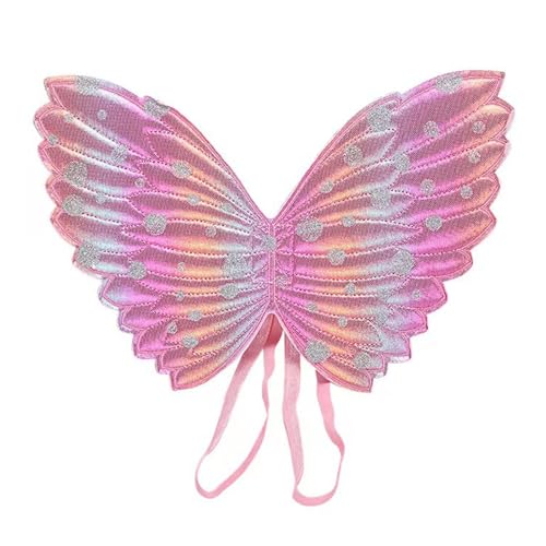 SHINROAD Blumenfeenflügel für Kinder, Farbverlauf, Schmetterlingsflügel, Kostüm, Kinder, Prinzessin, Verkleidungszubehör, Geburtstage, Hochzeiten, Halloween-Partys, bunt, Rosenrot von SHINROAD