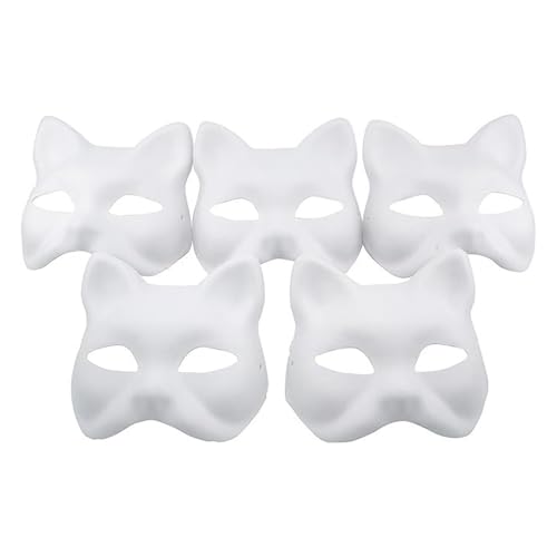 SHINROAD DIY Cat Masque Cosplay Requisiten Party Kit handgemalt mit einstellbaren elastischen Gurten für 5pcs von SHINROAD