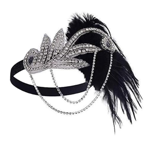 SHINROAD Elastische Stirnband -Vintage -Feder mit Dekor Elegante Tiara für Partys formelle Anlässe Leichtes Komfortables Kopfstück Accessoire Frauen Masquerade Schwarz SHINROAD Elastische Stirnband -Vintage -Feder mit Dekor Elegante Tiara für Partys formelle Anlässe Leichtes Komfortables Kopfstück Accessoire Frauen Masquerade Schwarz von SHINROAD