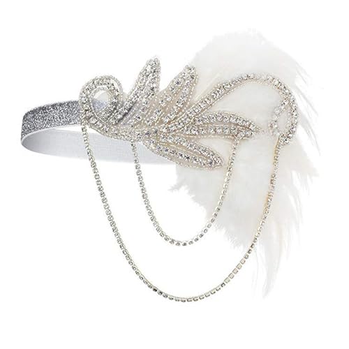 SHINROAD Elastische Stirnband -Vintage -Feder mit Dekor Elegante Tiara für Partys formelle Anlässe Leichtes Komfortables Kopfstück Accessoire Frauen Masquerade Weiß SHINROAD Elastische Stirnband -Vintage -Feder mit Dekor Elegante Tiara für Partys formelle Anlässe Leichtes Komfortables Kopfstück Accessoire Frauen Masquerade Weiß von SHINROAD
