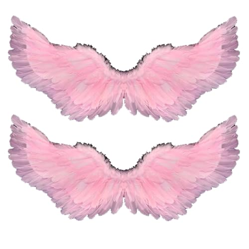 SHINROAD Elastisches Band, Engelsflügel-Kostüm, 2 Stück, Feder für Damen und Mädchen, leicht, verstellbare Riemen, 60 cm, Fee, Halloween, Cosplay, Bühnenaufführung, Rosa SHINROAD Elastisches Band, Engelsflügel-Kostüm, 2 Stück, Feder für Damen und Mädchen, leicht, verstellbare Riemen, 60 cm, Fee, Halloween, Cosplay, Bühnenaufführung, Rosa von SHINROAD