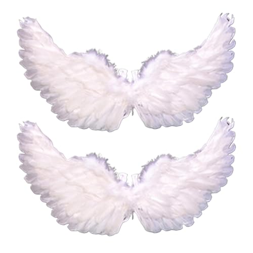 SHINROAD Elastisches Band, Engelsflügel-Kostüm, 2 Stück, Feder für Frauen und Mädchen, leicht, verstellbare Riemen, 60 cm, Fee, Halloween, Cosplay, Bühnenaufführung, Weiß SHINROAD Elastisches Band, Engelsflügel-Kostüm, 2 Stück, Feder für Frauen und Mädchen, leicht, verstellbare Riemen, 60 cm, Fee, Halloween, Cosplay, Bühnenaufführung, Weiß von SHINROAD