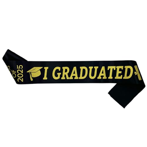 SHINROAD Etikette Gürtel für Abschlussschärpe 2025 Satinband Unisex Erwachsene Elegantes Accessoire Stabiler Stoff Akademischer Beginn Exquisite Handwerkskunst Schwarz von SHINROAD
