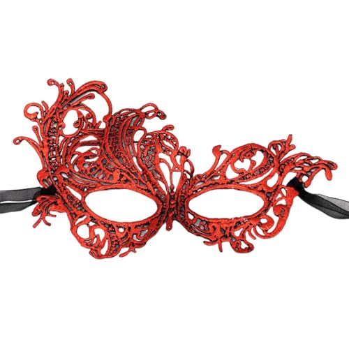 SHINROAD Exquisites Spitzendesign Masque Frauen eleganter halbgesichts venezianer für Maskerade Kostüm Abschlussball Karneval Leicht wiederverwendbares Partyzubehör Rot SHINROAD Exquisites Spitzendesign Masque Frauen eleganter halbgesichts venezianer für Maskerade Kostüm Abschlussball Karneval Leicht wiederverwendbares Partyzubehör Rot von SHINROAD