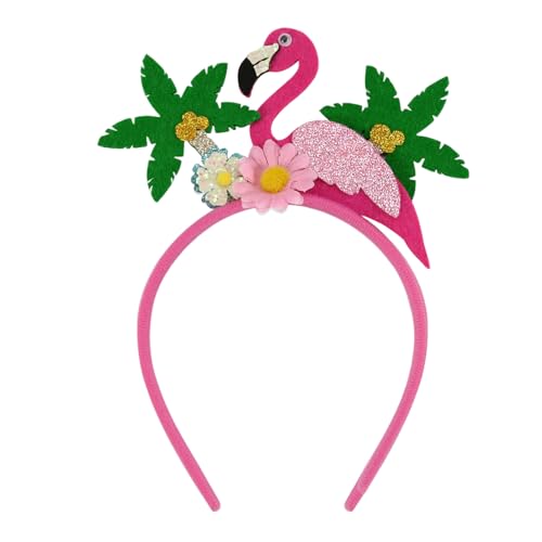 SHINROAD Haarband mit tropischem Thema, hawaiianische Luau-Stirnbänder, Palme, Flamingo, Filz, Strandparty, Haarschmuck für Themenbedarf, Aloha-Dekorationen, Pool F von SHINROAD