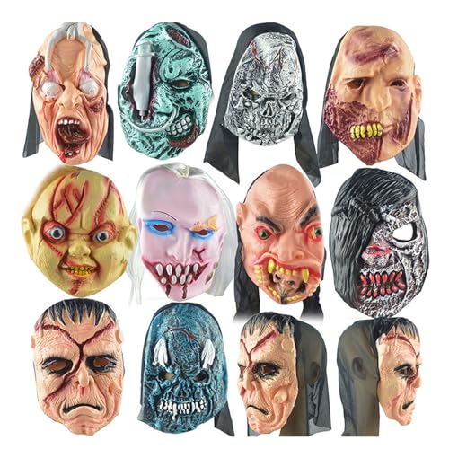 SHINROAD Halloween Masque Hinzufügen von Atmosphäre Nützliches Cosplay Zombie Face Masque Party Dekoration Requisite Zufällige Farbe von SHINROAD