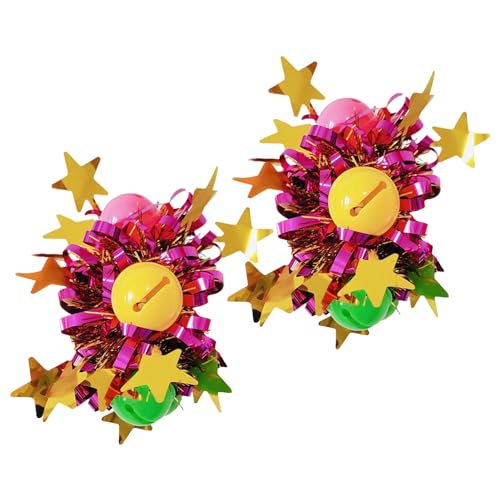 SHINROAD Helles Cheerleader-Accessoire, Uniform-Armband, elastisches Band, Handgelenk, Blume mit Sternglocke, Dekor, funkelnde Team-Farbe für passende Feiertage, Rosarot SHINROAD Helles Cheerleader-Accessoire, Uniform-Armband, elastisches Band, Handgelenk, Blume mit Sternglocke, Dekor, funkelnde Team-Farbe für passende Feiertage, Rosarot von SHINROAD