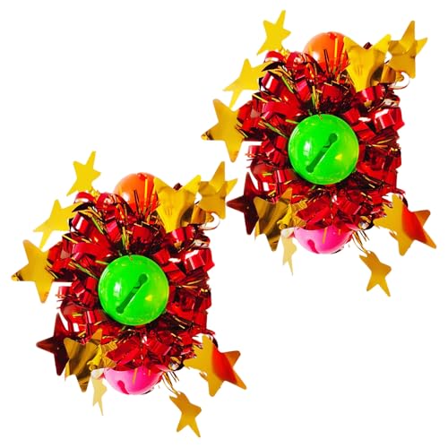 SHINROAD Helles Cheerleader-Accessoire, Uniform-Armband, elastisches Band, Handgelenk, Blume mit Sternglocke, Dekor, funkelnde Team-Farbe für passende Feiertage, Rot SHINROAD Helles Cheerleader-Accessoire, Uniform-Armband, elastisches Band, Handgelenk, Blume mit Sternglocke, Dekor, funkelnde Team-Farbe für passende Feiertage, Rot von SHINROAD
