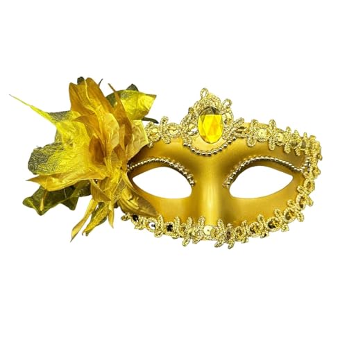 SHINROAD Hochwertiger Mesh Masque Plastik Verstellbarer Satin Finish Leichtes Augenkissen für Frauen Perfekte Maskerade Halloween Partys Prom Mardi Gras Golden von SHINROAD