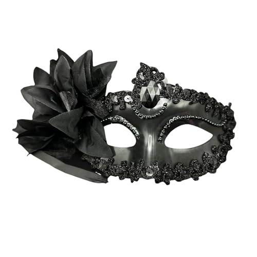 SHINROAD Hochwertiger Mesh Masque Plastik Verstellbarer Satin Finish Leichtes Augenkissen für Frauen Perfekte Maskerade Halloween Partys Prom Mardi Gras Schwarz von SHINROAD