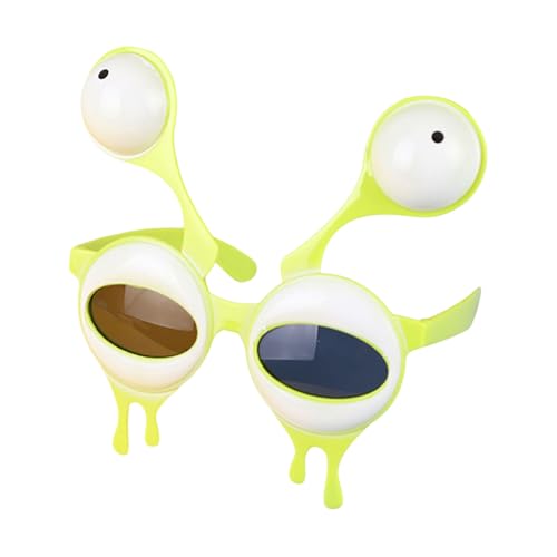 SHINROAD Karneval Sonnenbrille weiße Kante Neuheit mit großen Augen getönte Linsenbrillen für Festivals Cosplay -Partys Skurry Extraterrestrisch inspiriertes Accessoire Spaß Gelb von SHINROAD