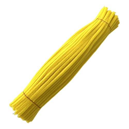 SHINROAD Kids Pipe Cleaner Set 100pcs Craft Kit Multi-Farb-Chenille-Stiele für DIY Flower Making Art Projects Party Dekorationen Anfänger-freundliche Lieferungen alle Gelb von SHINROAD