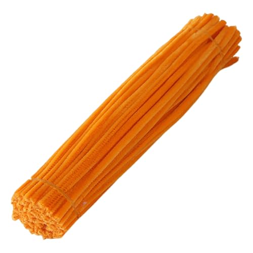 SHINROAD Kids Pipe Cleaner Set 100pcs Craft Kit Multi-Farb-Chenille-Stiele für DIY Flower Making Art Projects Party Dekorationen Anfänger-freundliche Lieferungen alle Orange von SHINROAD