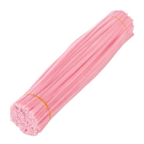 SHINROAD Kids Pipe Cleaner Set 100pcs Craft Kit Multi-Farb-Chenille-Stiele für DIY Flower Making Art Projects Party Dekorationen Anfänger-freundliche Lieferungen alle Rosa von SHINROAD